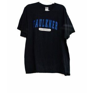 Faulkner Volleyball Black T-Shirt 2X-Large Crew Neck Cotton Short Sleeve Unisex